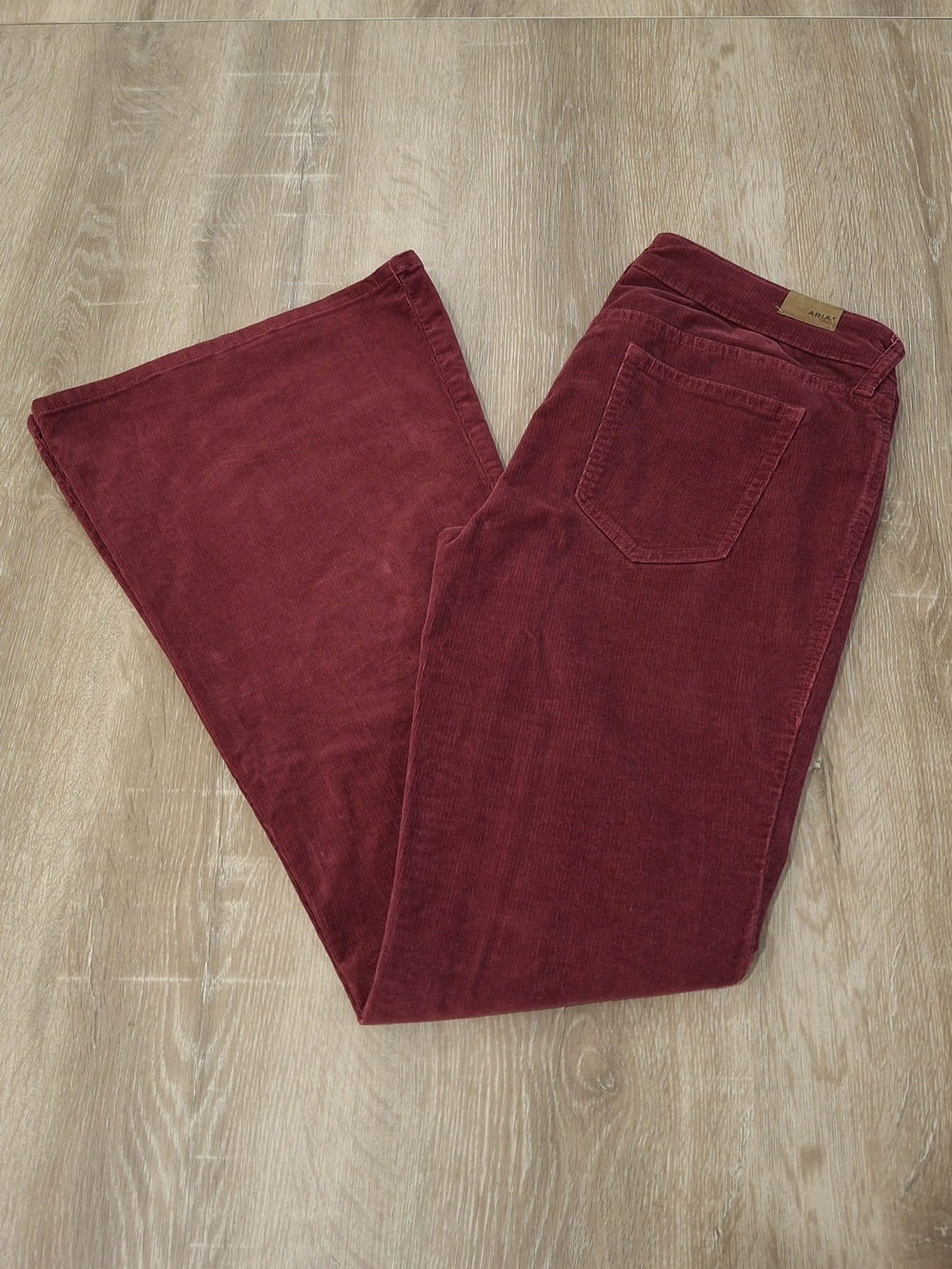 Ariat Women's Corduroy Flare Pants 29R Burgundy Wine Western Boho *781*